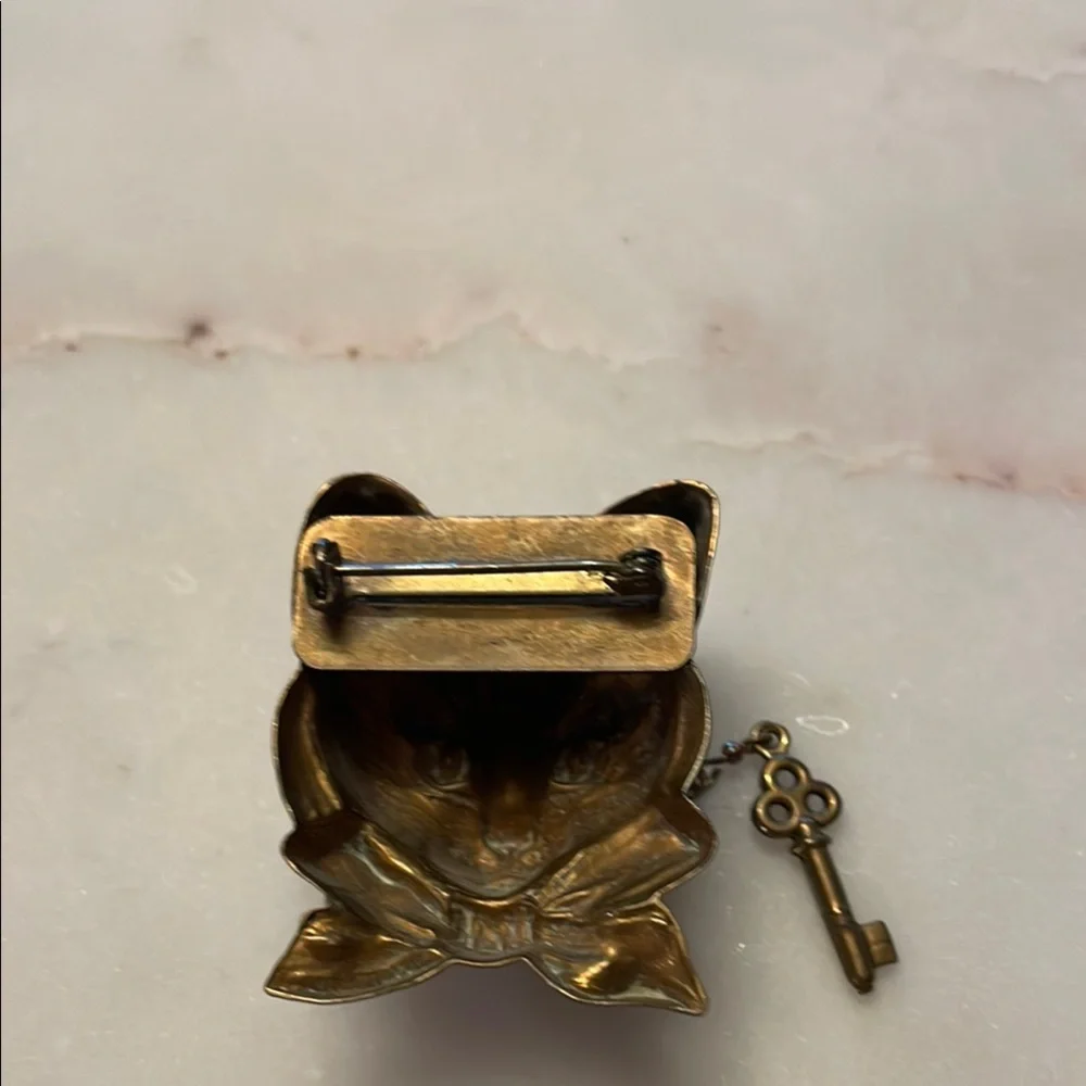 Gold Cat Mask Brooch